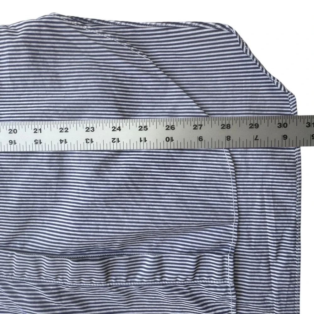 J Crew Striped Button Front Tunic Shirt Womens XXS Blue White Cotton Nautical